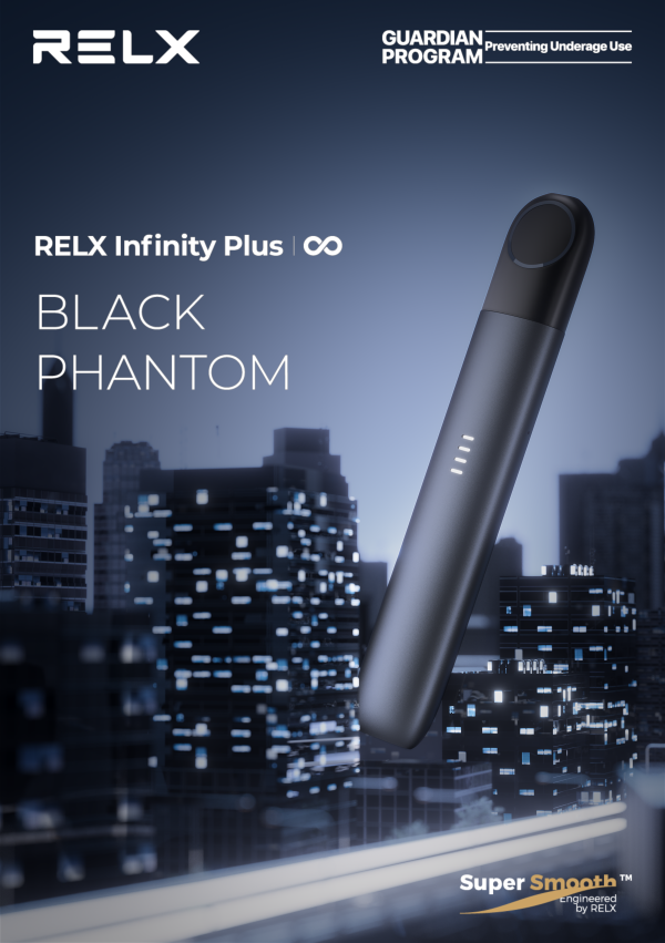 Relx Infinity + 5th Gen Device Vape - Black Phantom (Black) Color