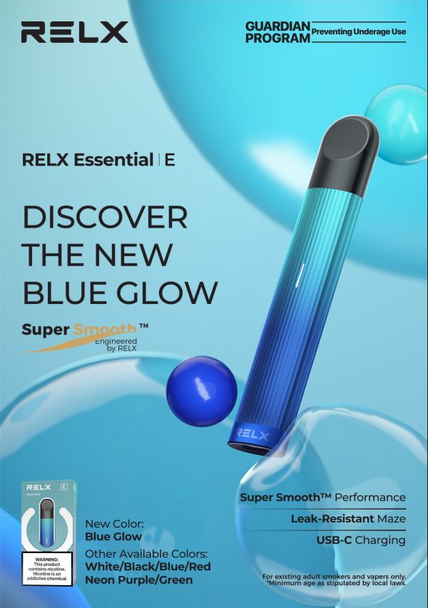 Relx Essential Device Vape - Blue Glow Color