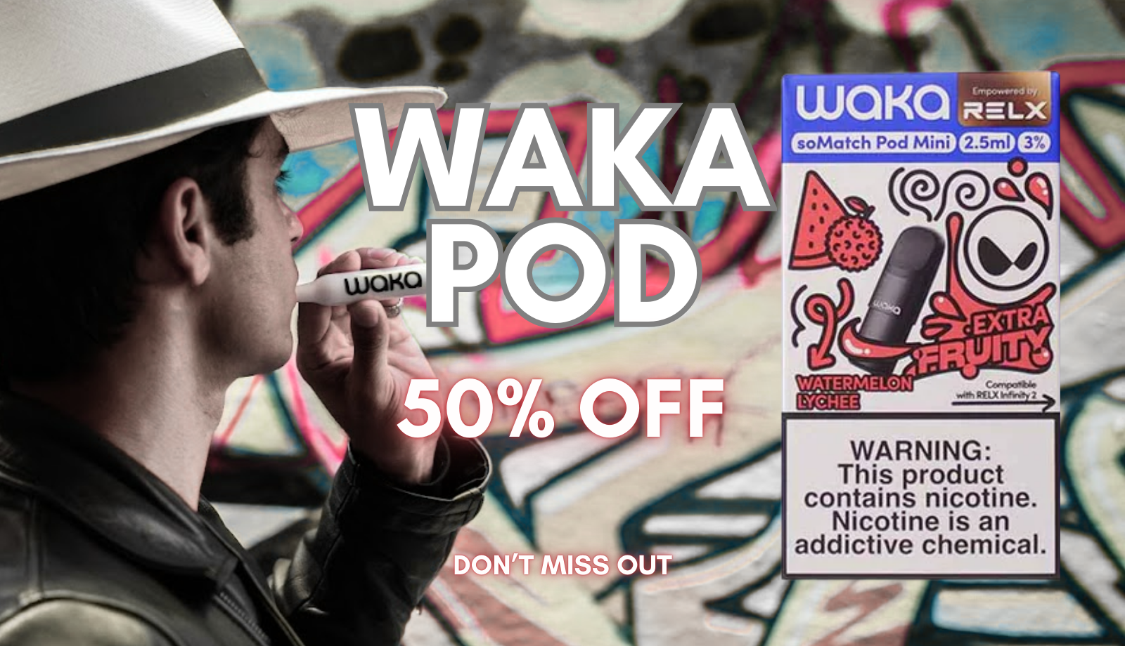 waka pod 50% off